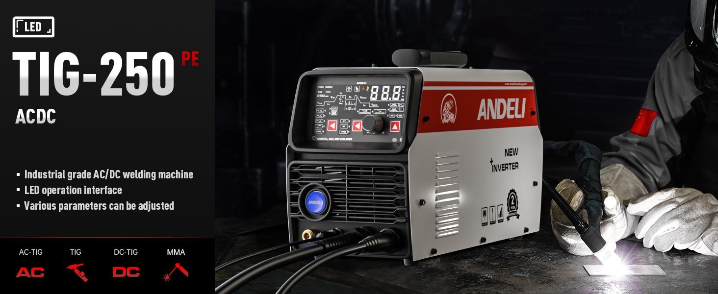  200 AMP TIG溶接機 アルミ溶接機AC|DC MMA|LIFT TIG|HF TIG THREE-IN-ONE V アルミ溶接機 TIG-250 AC DC その他 電動工具 エア工具