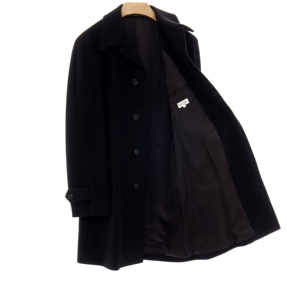 中古】ポールスミス Paul Smith アンゴラ ステンカラーコート ブラック