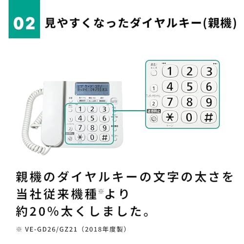  デジタル電話機 VE-GD 27 DL-W 親機のみ 迷惑電話対策 着信拒否 シンプル設計 子機なし メモに便利なオリジナル付箋付き f 6307 aa 8 その他 キッチン 食器
