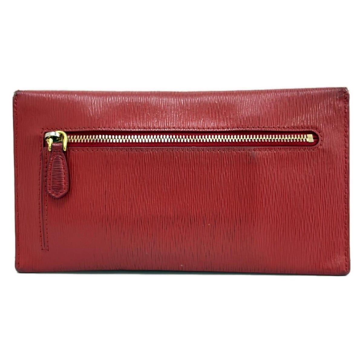 PRADA(プラダ) 長財布 - 1MF175 レッド エンベローブ レザー - メルカリ