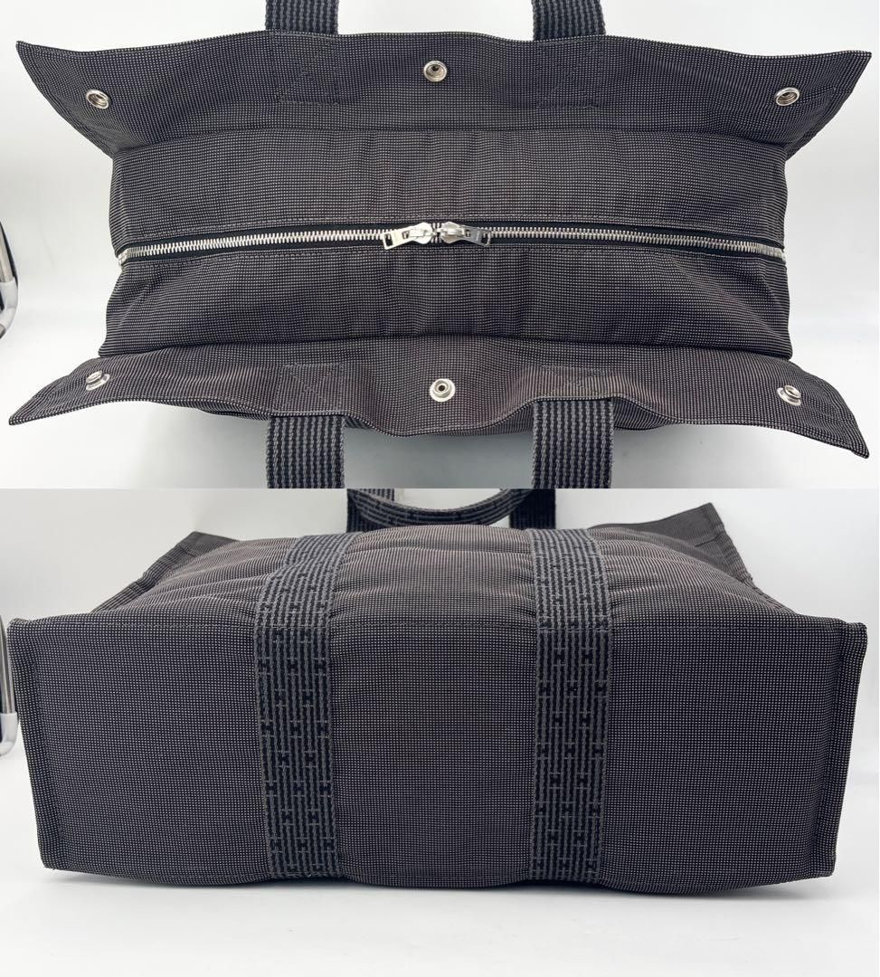 エルメス エールライン GM トートバッグ A4収納可能 グレー系 鞄