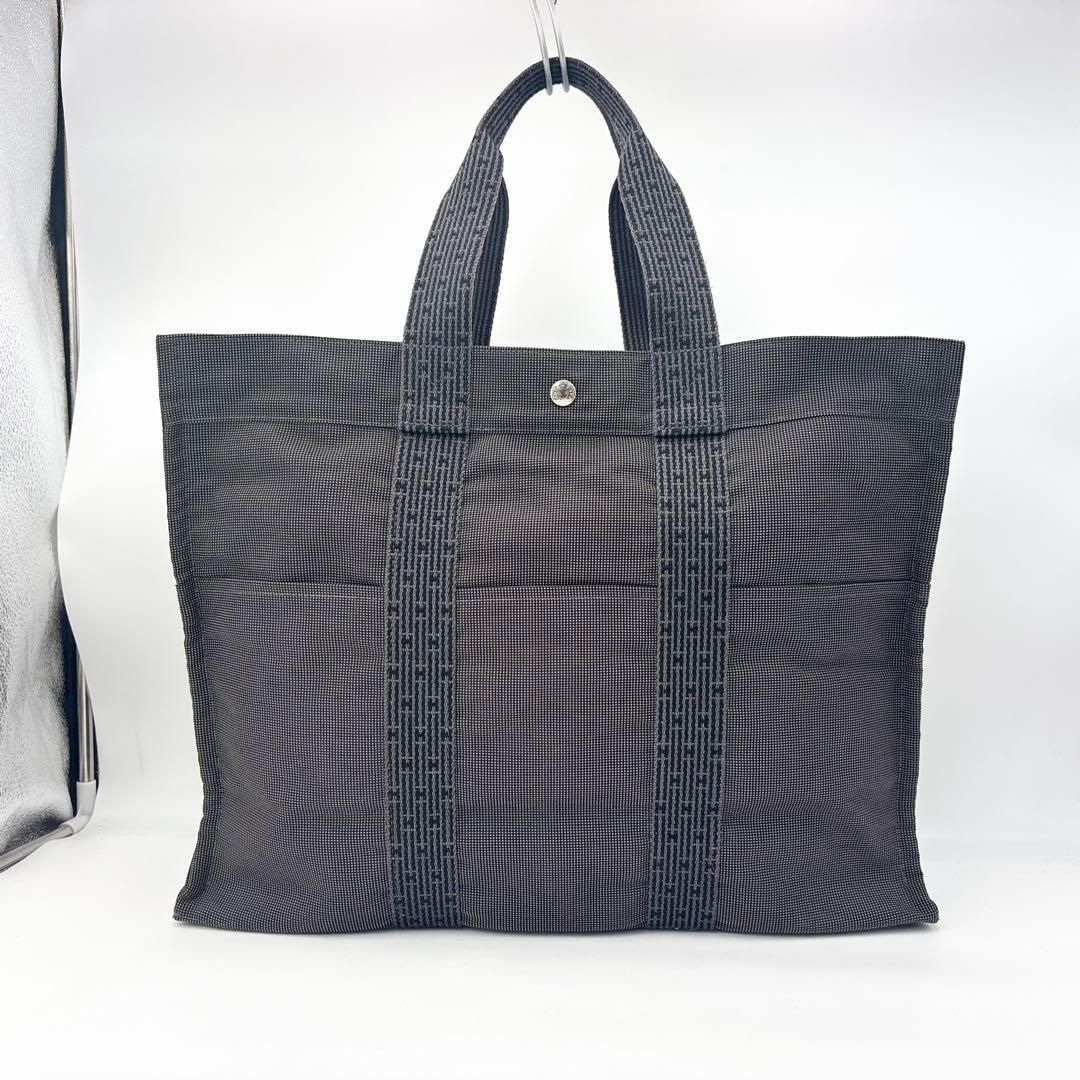 エルメス エールライン GM トートバッグ A4収納可能 グレー系 鞄