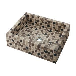 KAKUDAI カクダイ タイル貼り洗面器 ブラウンミックス 493-343-BE