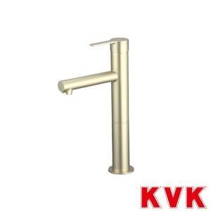 KVK シングル混合栓 ロングボディ サテンゴールド