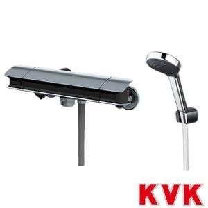 KVK サーモスタット式シャワー 撥水 メッキワイドシャワー付