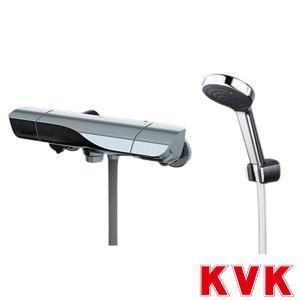 KVK サーモスタット式シャワー 撥水 メッキワイドシャワー付
