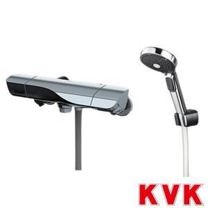 KVK サーモスタット式シャワー 撥水 メッキ3 wayワイドワンストップシャワー付