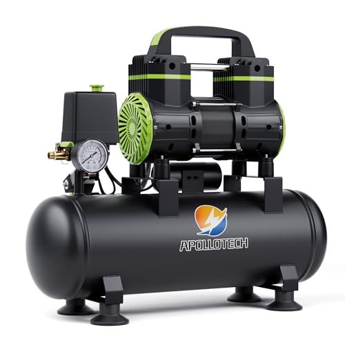 迅速に発送 エアーコンプレッサー オイルレス 100 v 静音 10 L 低騒音 小型 移動楽々 簡単操作 充填早い 家庭用 業務用 兼用 DIY 塗装 車メンテナンス タイヤ空気入れ エア工具 黒 3 ad 985 e 6