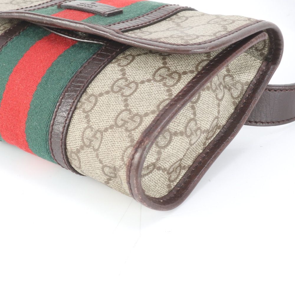 美品 グッチ シェリー ライン GGスプリーム 152597 レザー ウエスト