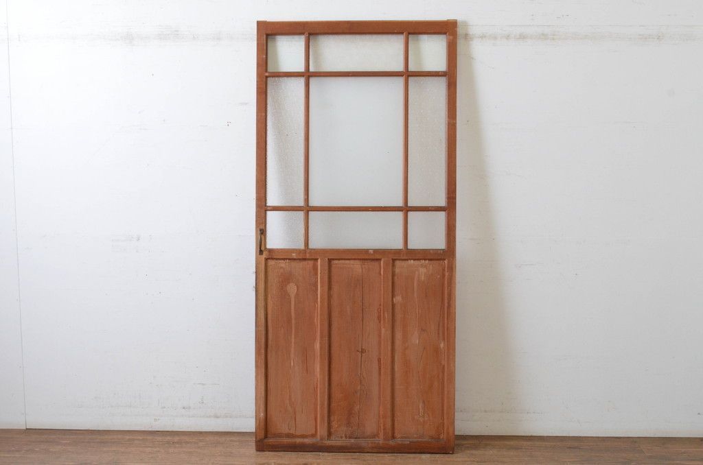 現状販売 ガラス引き戸 アンティーク建具 大正ロマン ガラス戸 4～7営業日前後で発送 修理加工希望の方3ヶ月程で発送 R-065506