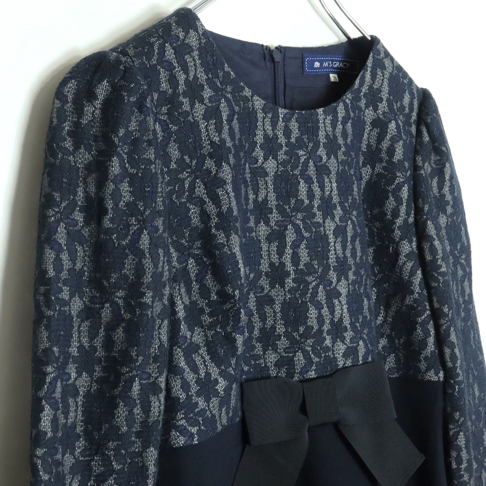 エムズグレイシー☆花柄レース&リボンが可愛らしい♪ワンピース