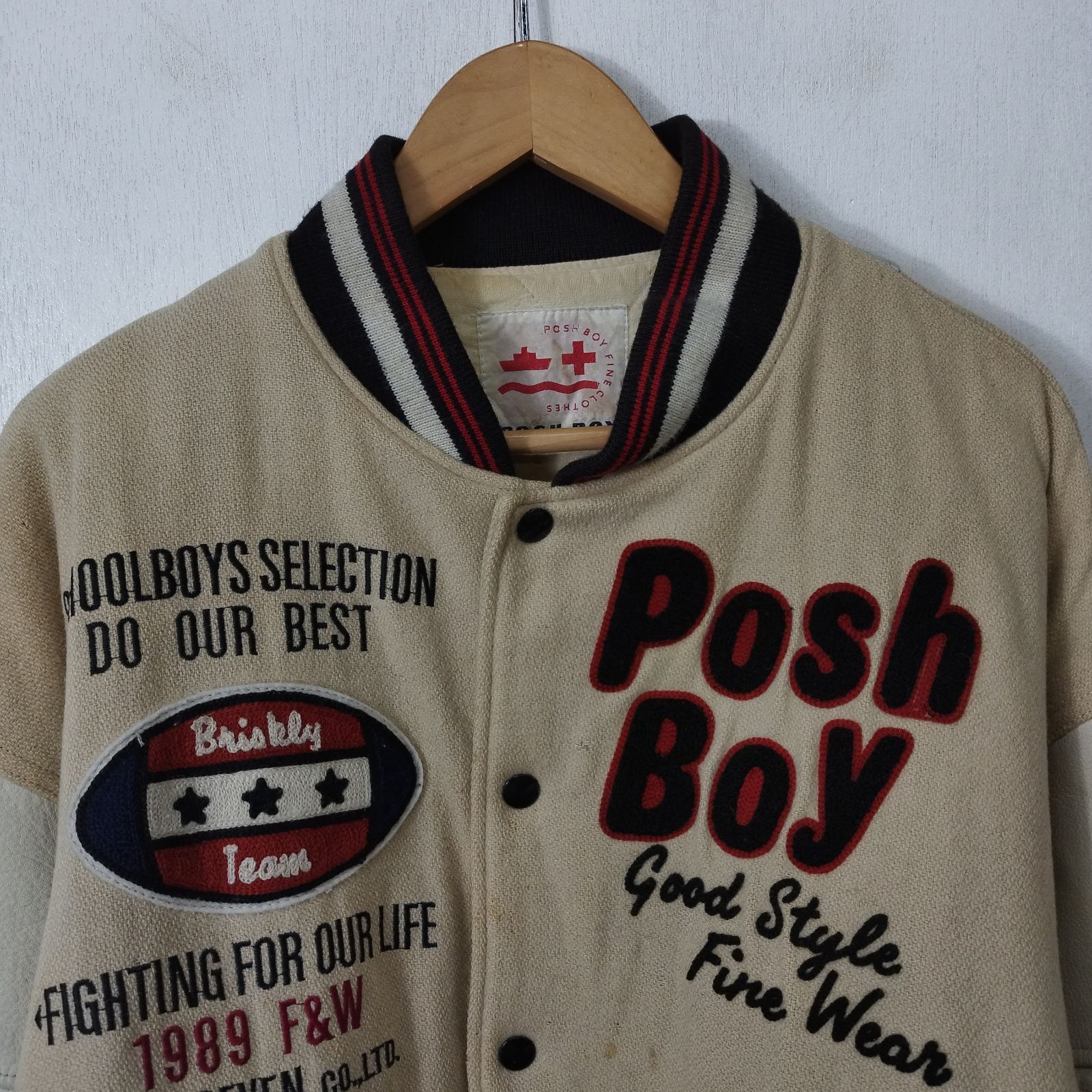 POSH BOY ポッシュボーイ 80s スタジャン 袖 レザー 牛革 フルデコ 