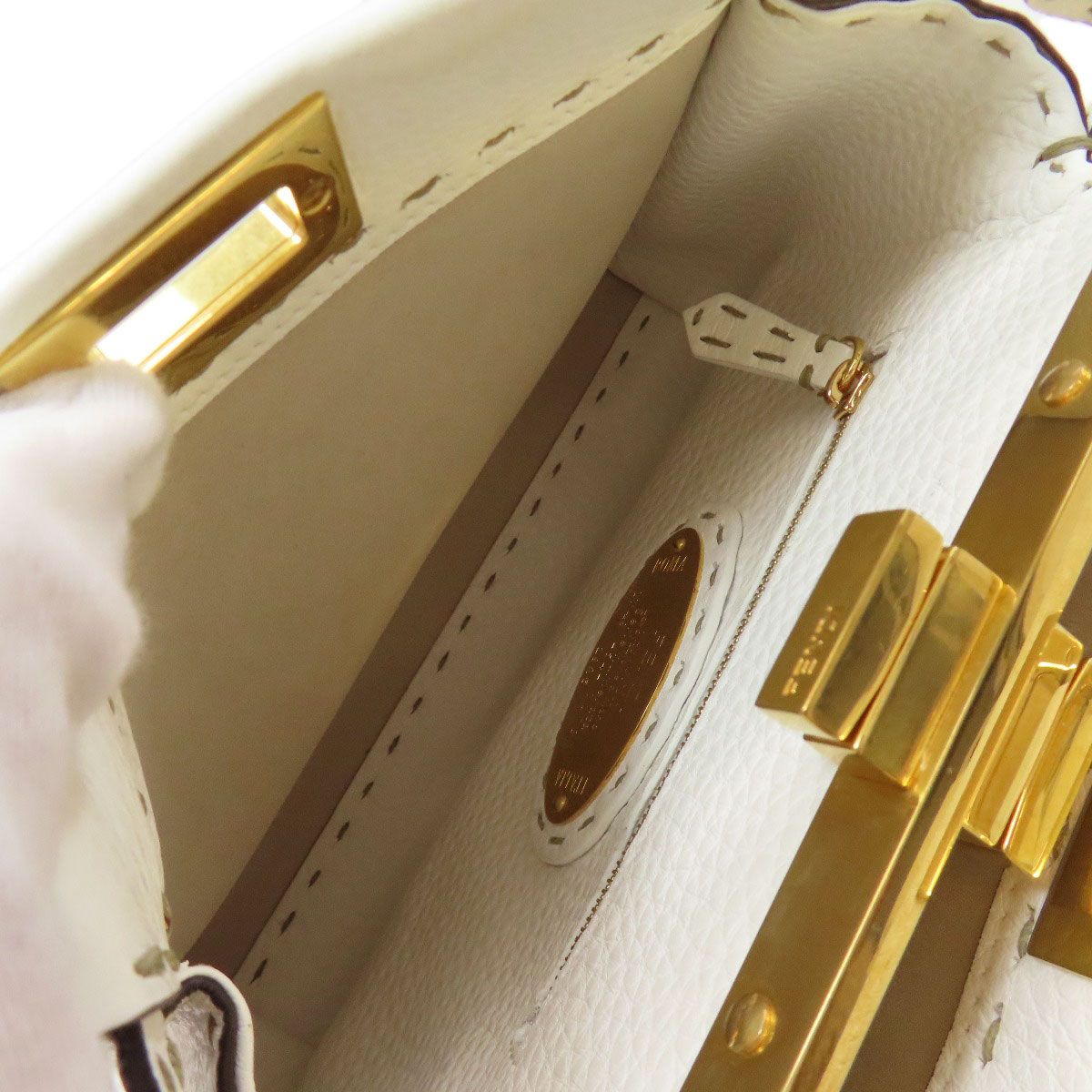 FENDI フェンディ ピーカブー ミニ セレリア 2WAY ハンドバッグ カーフ