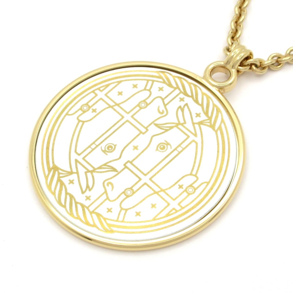 HERMES(エルメス) ネックレス美品 メダイユ カドリージュ GM(Quadrige