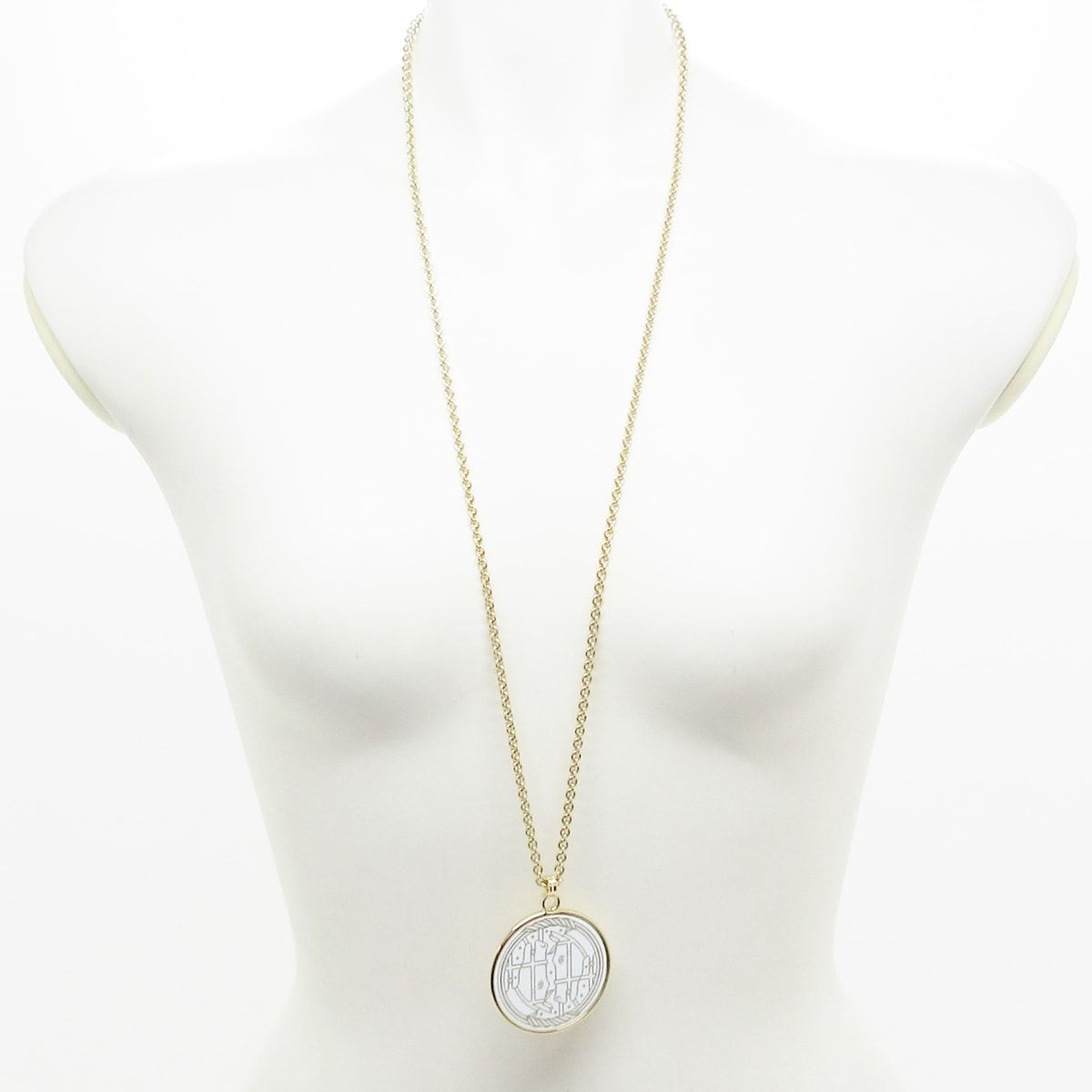 HERMES(エルメス) ネックレス美品 メダイユ カドリージュ GM(Quadrige