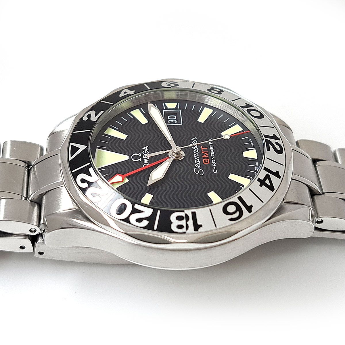  オメガ シーマスター300 GMT 50周年記念 2234 50 自動巻き ステンレススティール メンズ OMEGA 時計 モックネック 自動巻き時計 腕時計(アナログ)