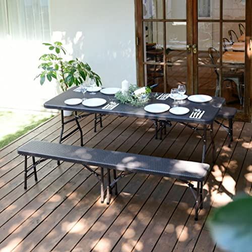 ガーデンテーブル＆ガーデンベンチ2脚