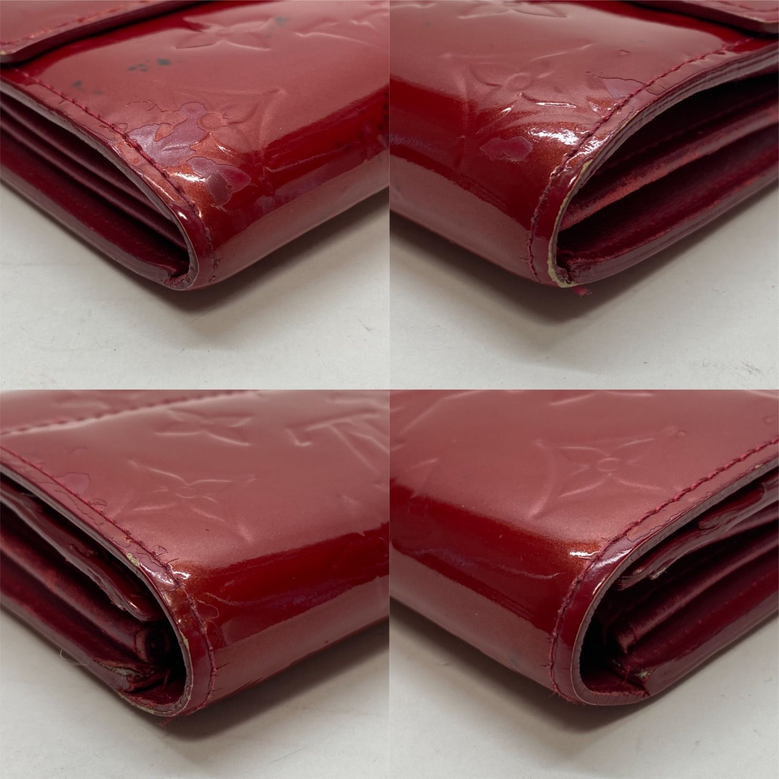 3447 LOUIS VUITTON ルイヴィトン ヴェルニ 長財布 レッド