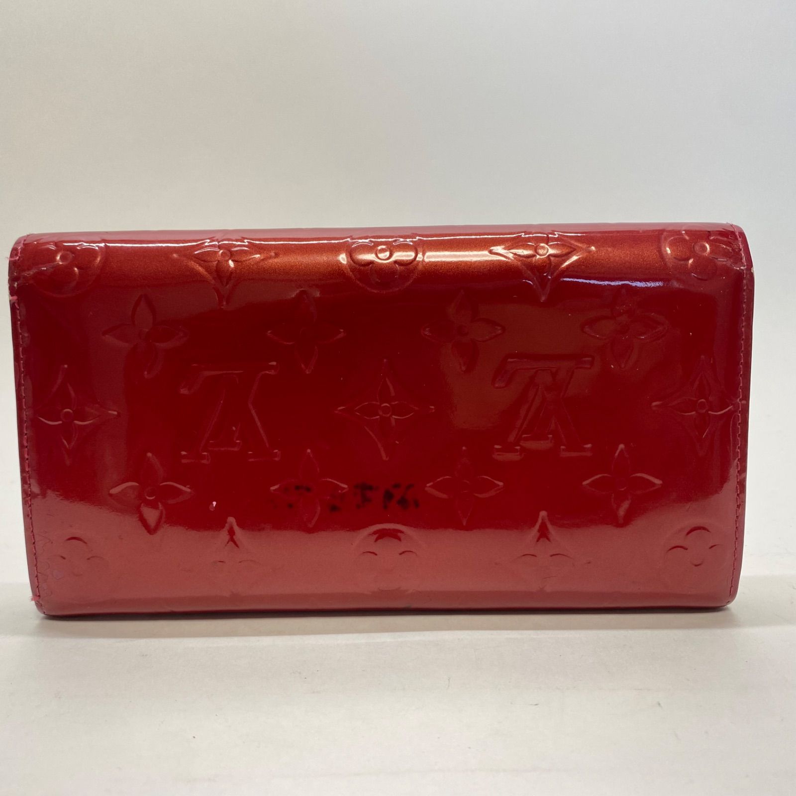 3447 LOUIS VUITTON ルイヴィトン ヴェルニ 長財布 レッド