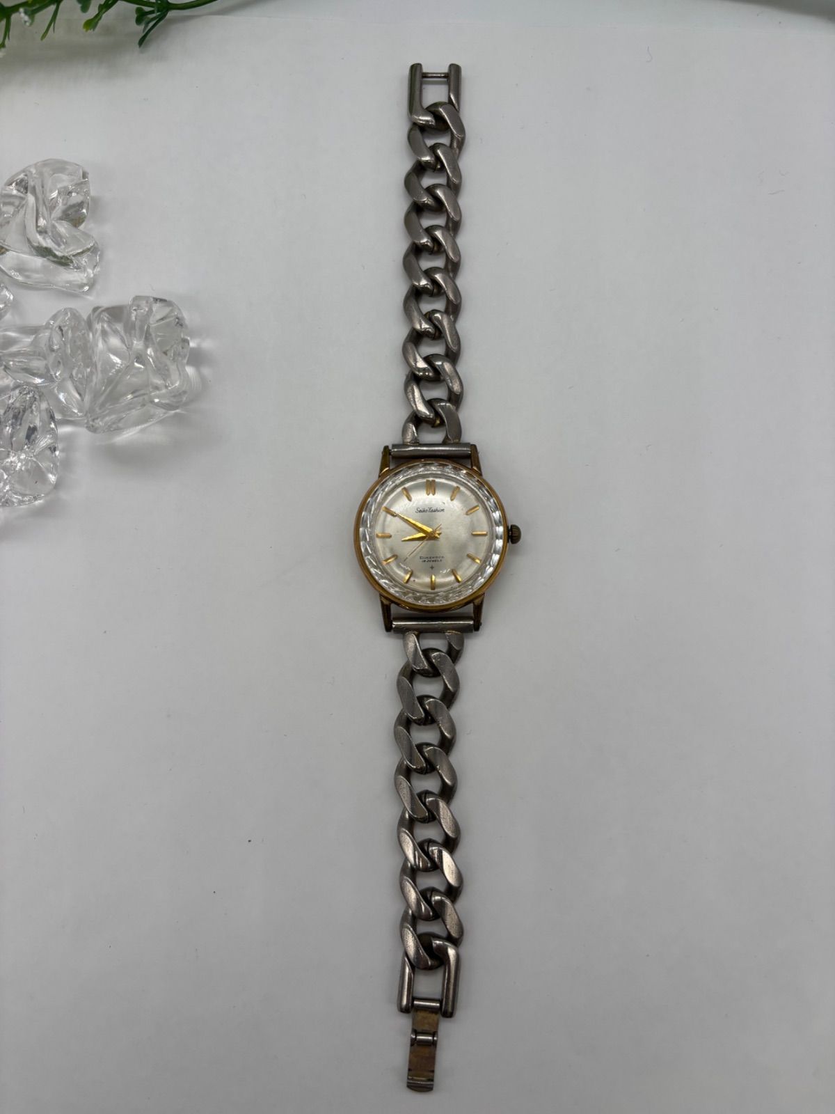 SEIKO 自動巻き腕時計 シルバー/ゴールド　アンティーク稼働品 稼働 SEIKO FASHION ゴールド 手巻き時計 シルバー文字盤 - メルカリ