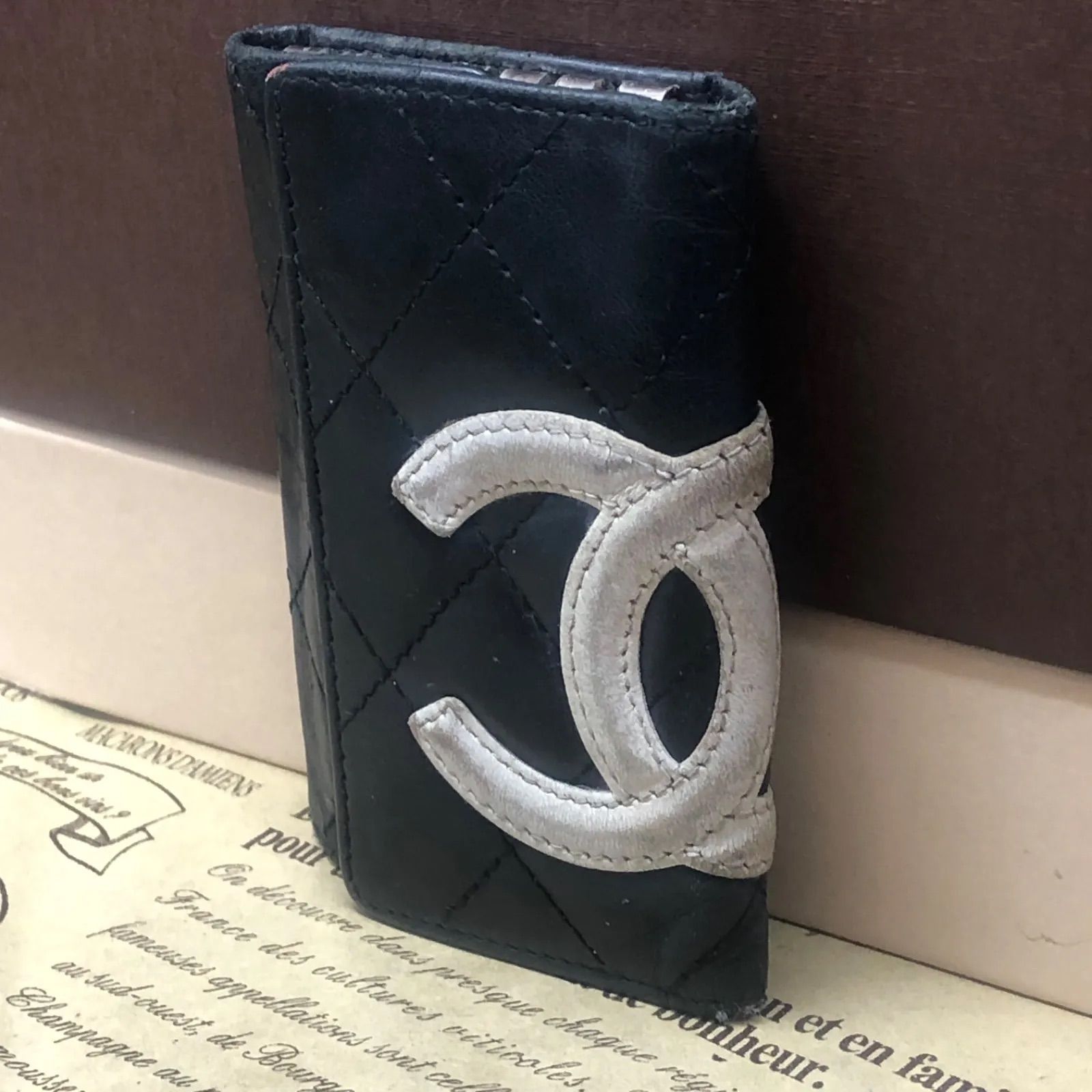 シャネル キーケース 鍵フック カンボンライン ココマーク 黒 FY107