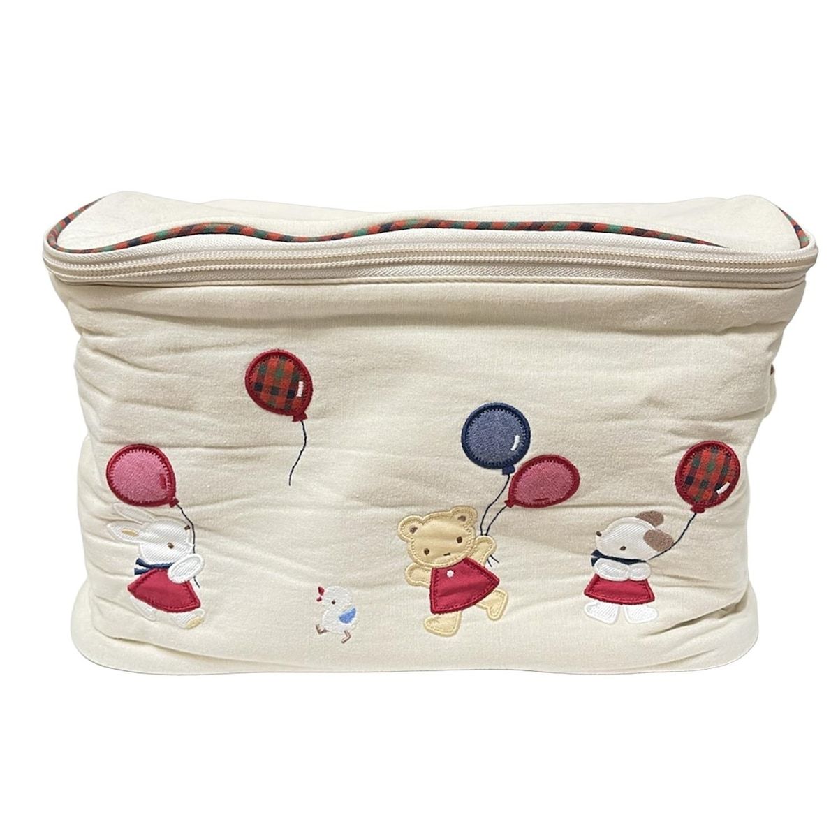 familiar(ファミリア) 小物入れ - ベージュ×レッド×マルチ 収納ケース