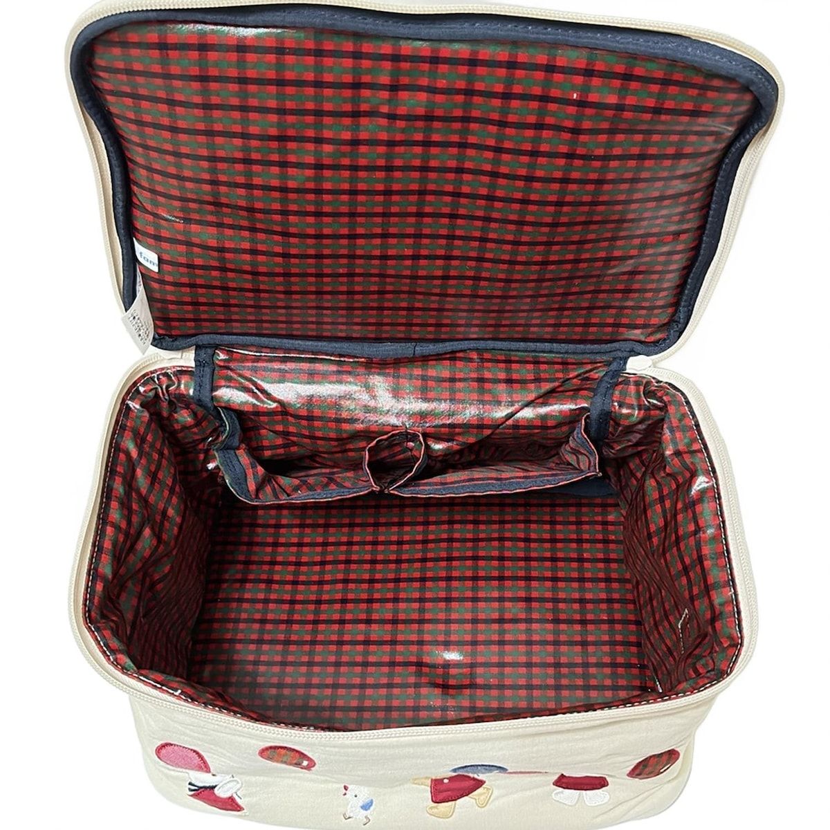 familiar(ファミリア) 小物入れ - ベージュ×レッド×マルチ 収納ケース