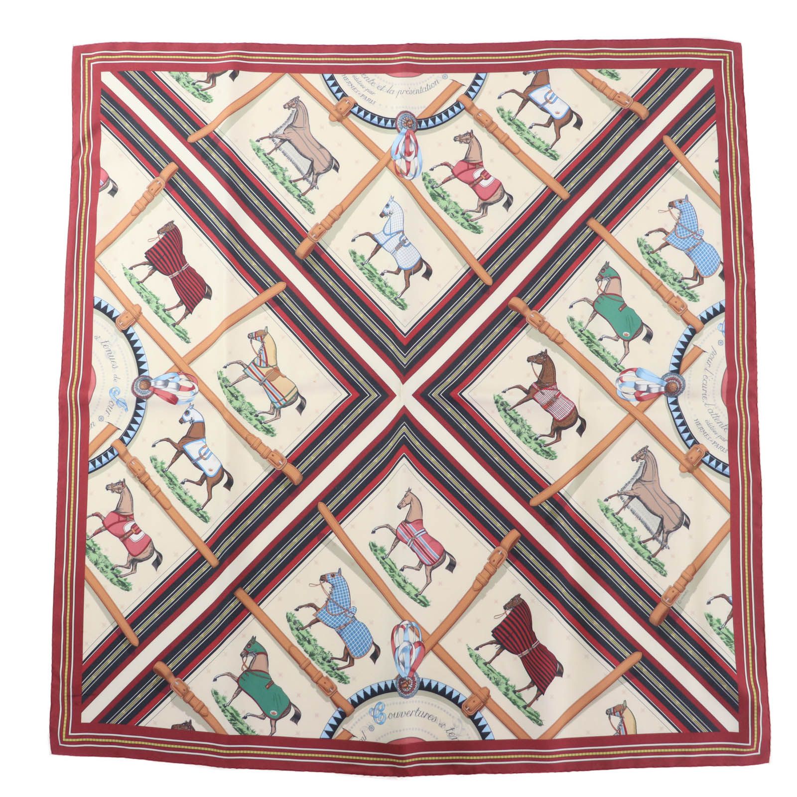 美品◇HERMES エルメス 25SS ダブルフェイス カレ90 Couvertures et