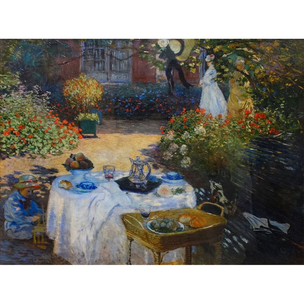 絵画 F6号 モネ 「昼食」 複製画 額入り 額付き 世界の名画 風景画