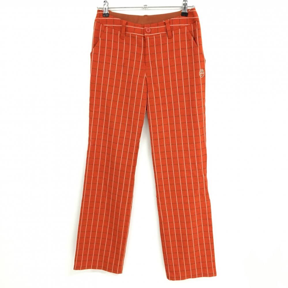 新品】カステルバジャック パンツ レッドオレンジ系×白×ブラウン系
