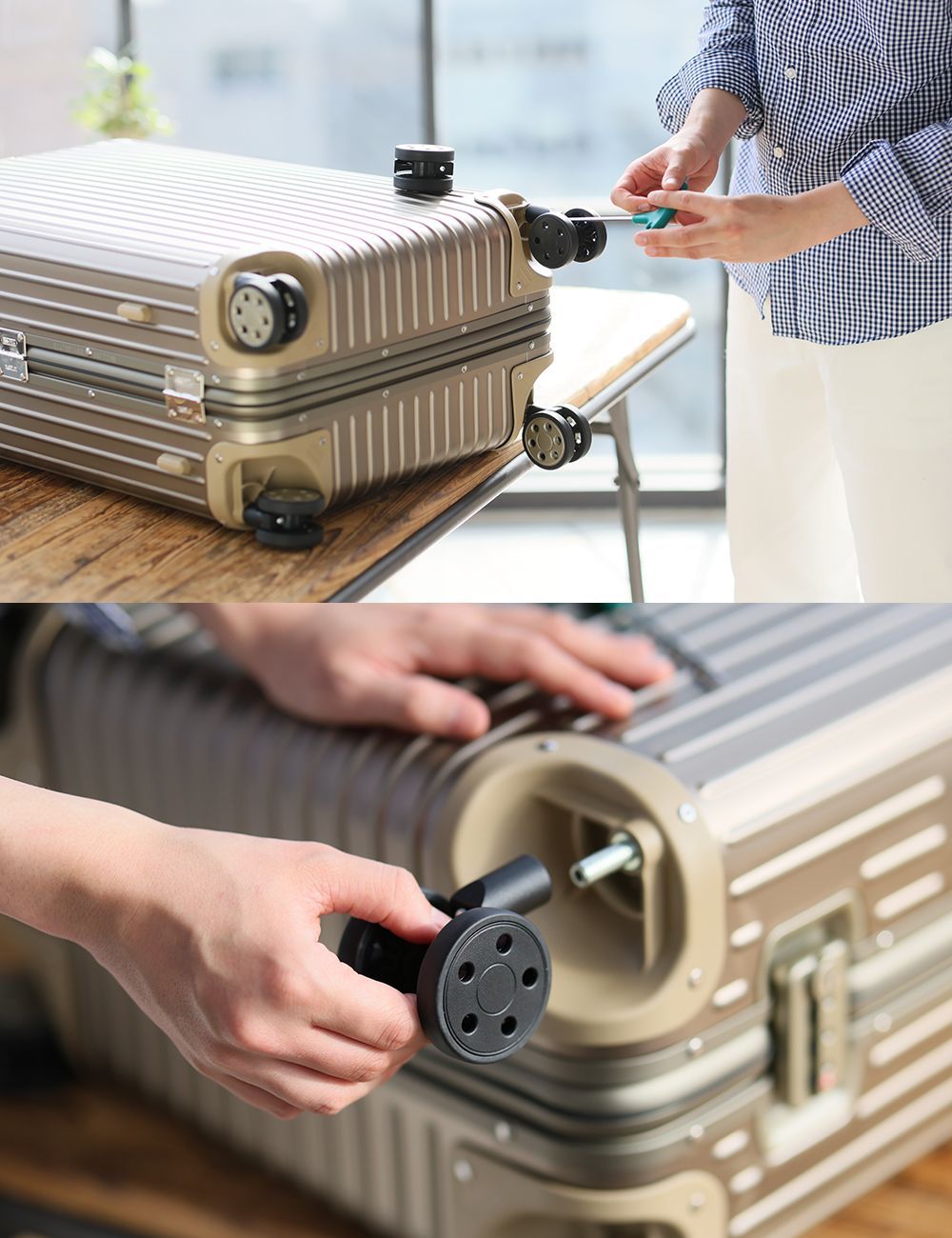 NEW RIMOWA リモワ社 ストッパー付き 互換性キャスター 4輪セット