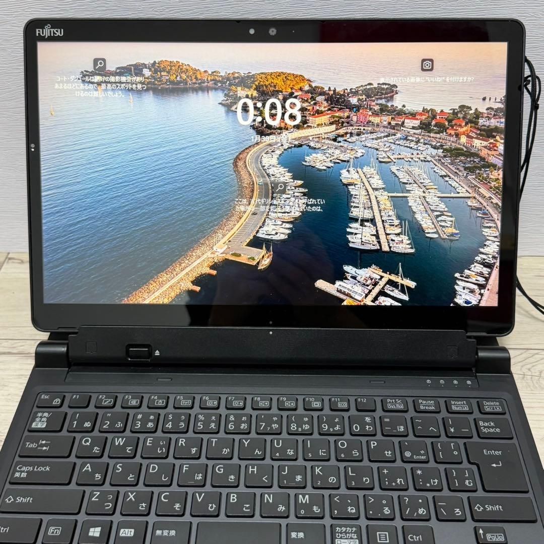 2in1】富士通 Q738/SB Win11 第8世代i5 8GB SSD Office付き 即納