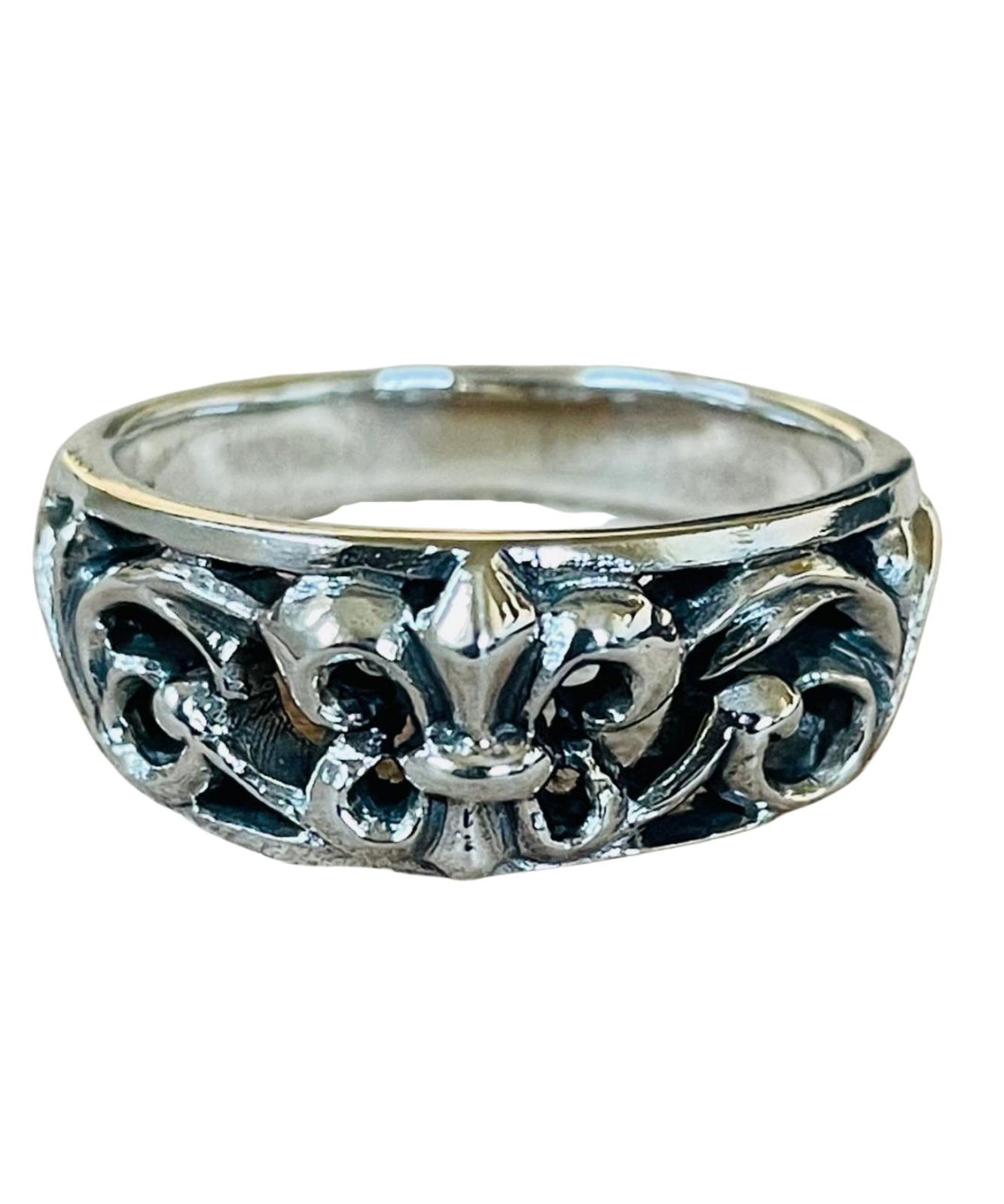 [Four leaf] シルバー925 リング メンズ 指輪 ハワイアン 唐草 彫刻 デザイン アクセサリー 重厚感 バイカー プレゼント ギフト (23) [23] 送料無料 drive シルバーアクセサリー ドライヴ dr-022