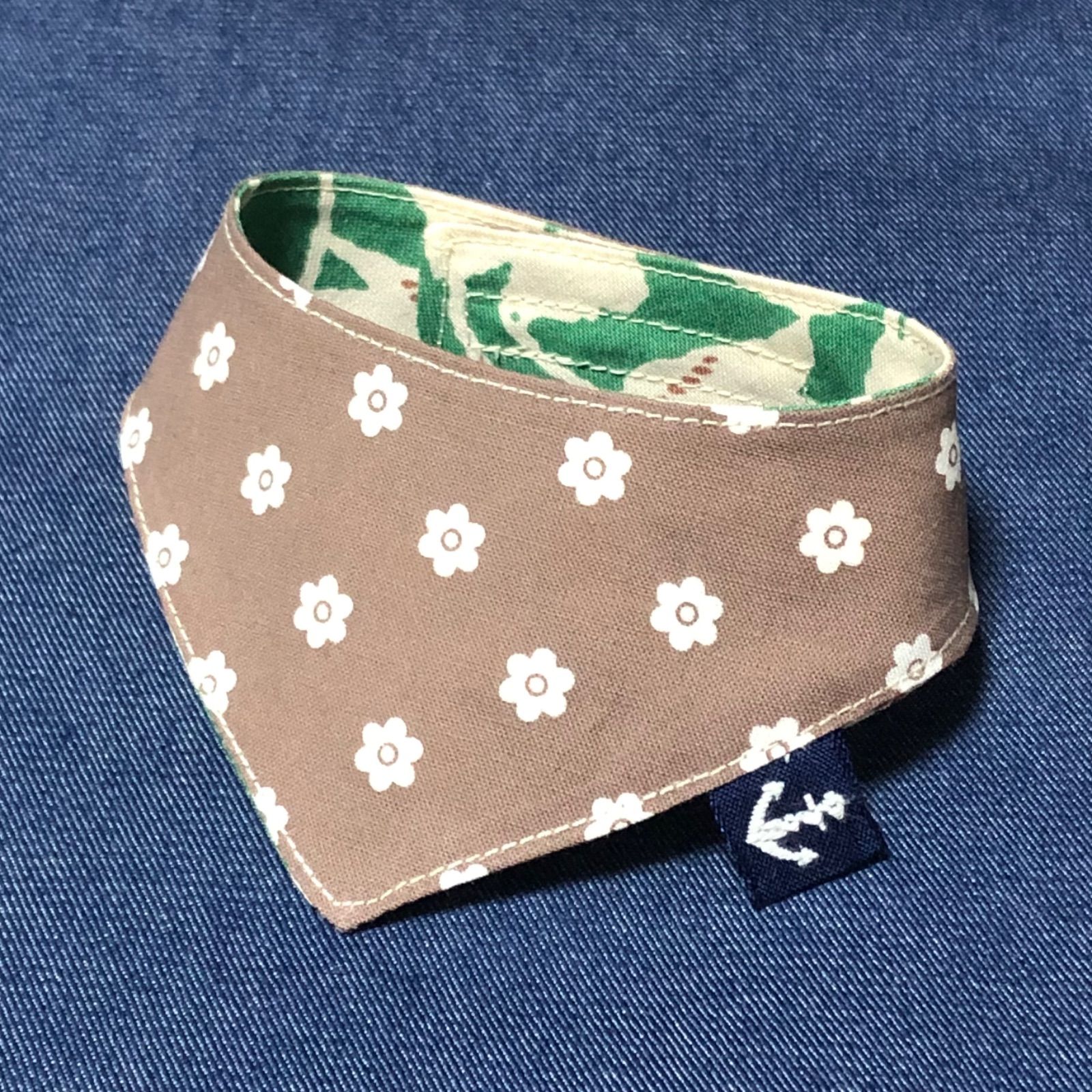 ☘️No.2646☘️ 犬猫用 リバーシブル バンダナ スタイ XXSサイズ 花柄