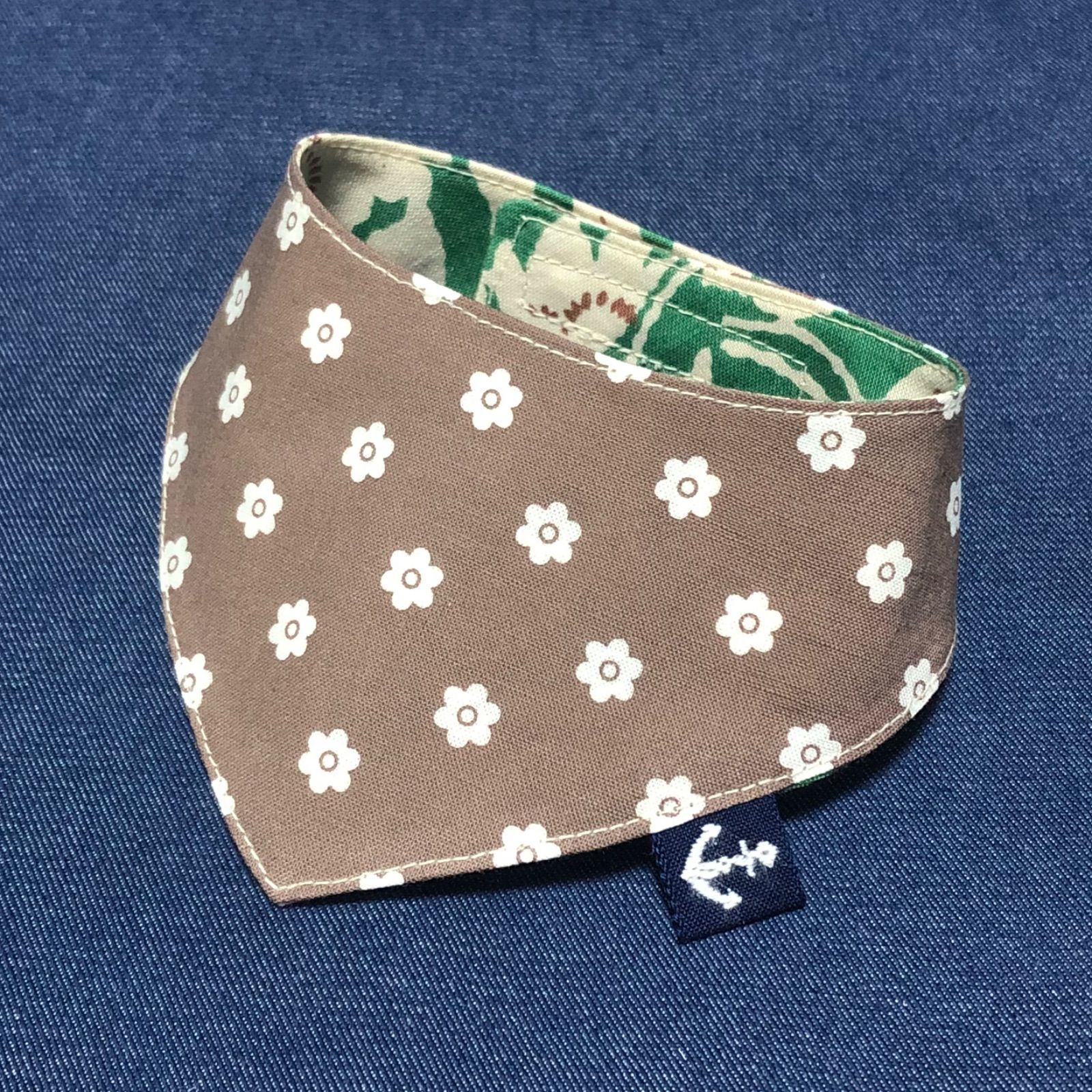 ☘️No.2838☘️ 犬猫用 リバーシブル バンダナ スタイ XSサイズ 花柄