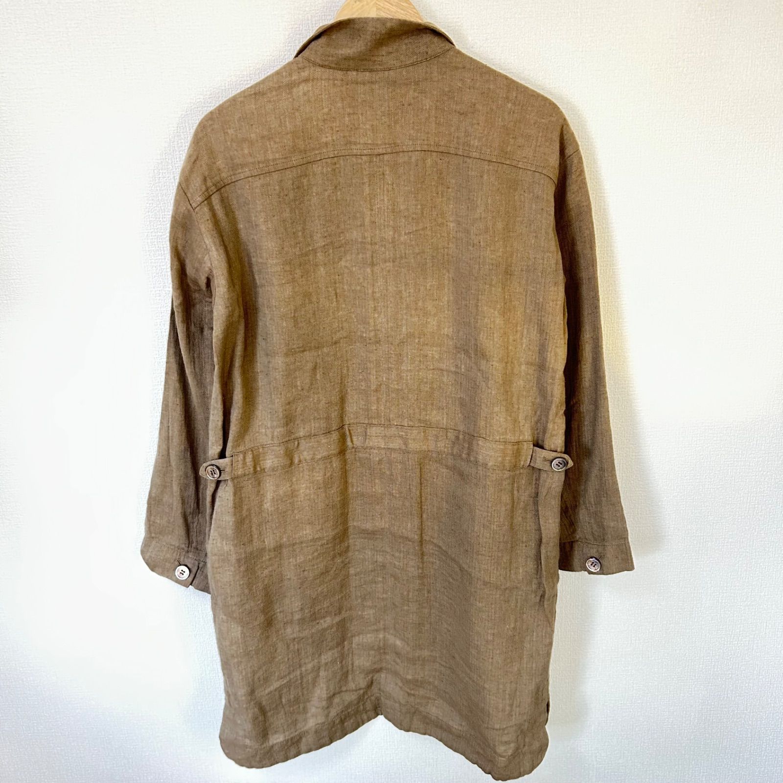 w^)b pas de calais パドカレ ロングコート リネン コットン 麻 綿