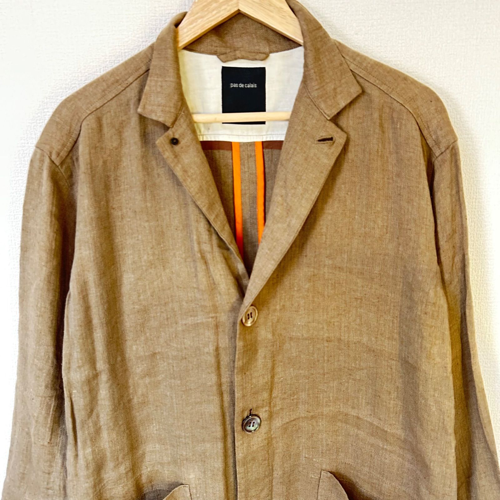 w^)b pas de calais パドカレ ロングコート リネン コットン 麻 綿