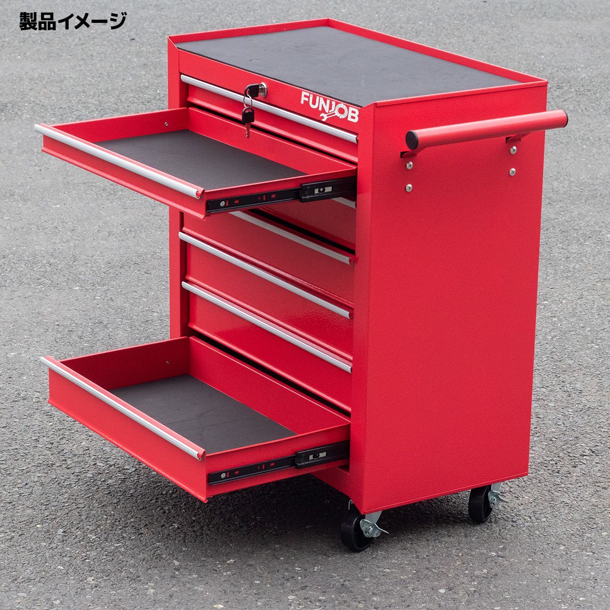 7段ツールボックス 高強度の鋼鉄製！ローラーキャビネット 重い工具も 