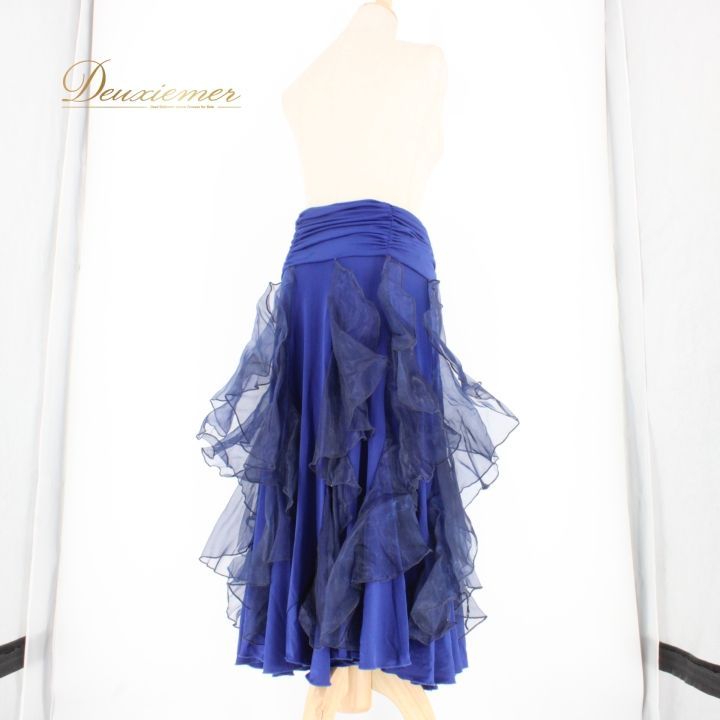 社交ダンスレッスンウェア Leirena ネイビーのストーン装飾