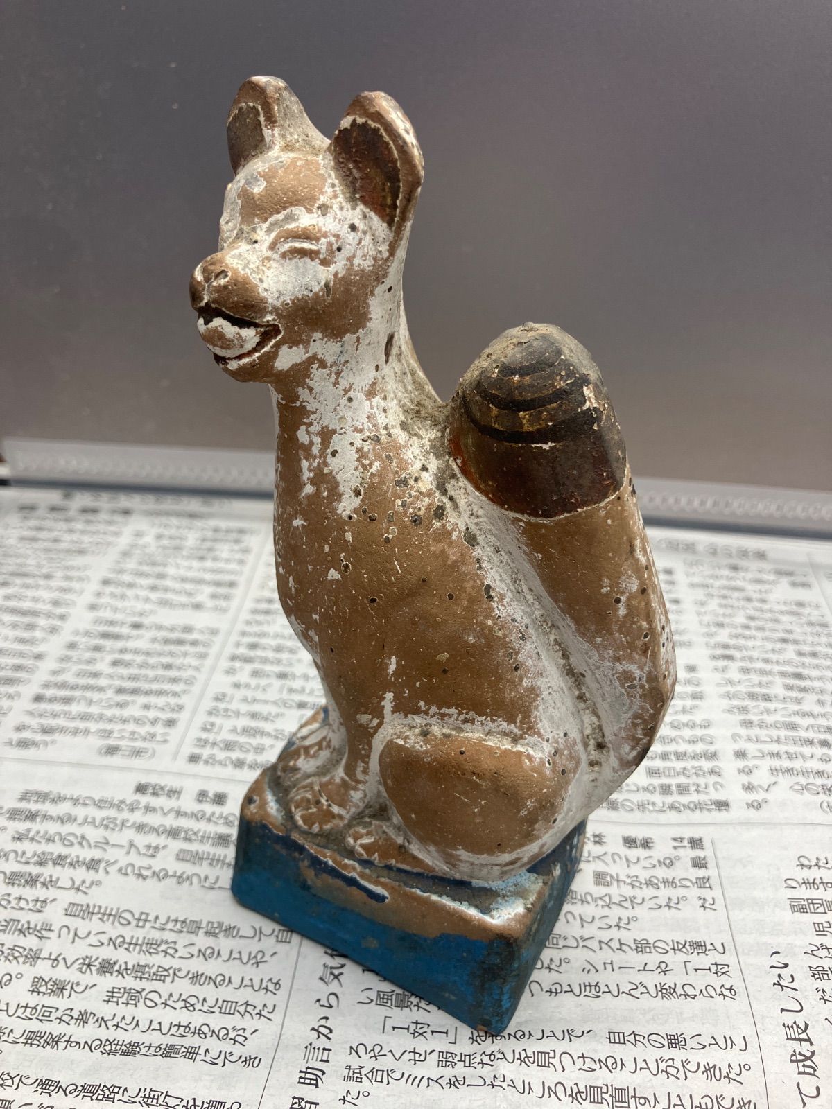 戦前 稲荷狐 土人形 奉納品 お稲荷さん 民藝 古道具 明治大正 昭和初期