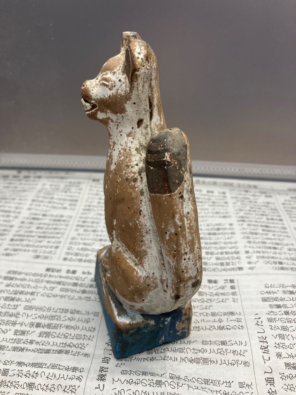 戦前 稲荷狐 土人形 奉納品 お稲荷さん 民藝 古道具 明治大正 昭和初期