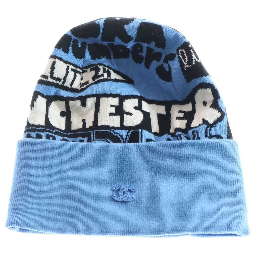 CHANEL (シャネル) メティエダール ニットキャップ ブルー コットン