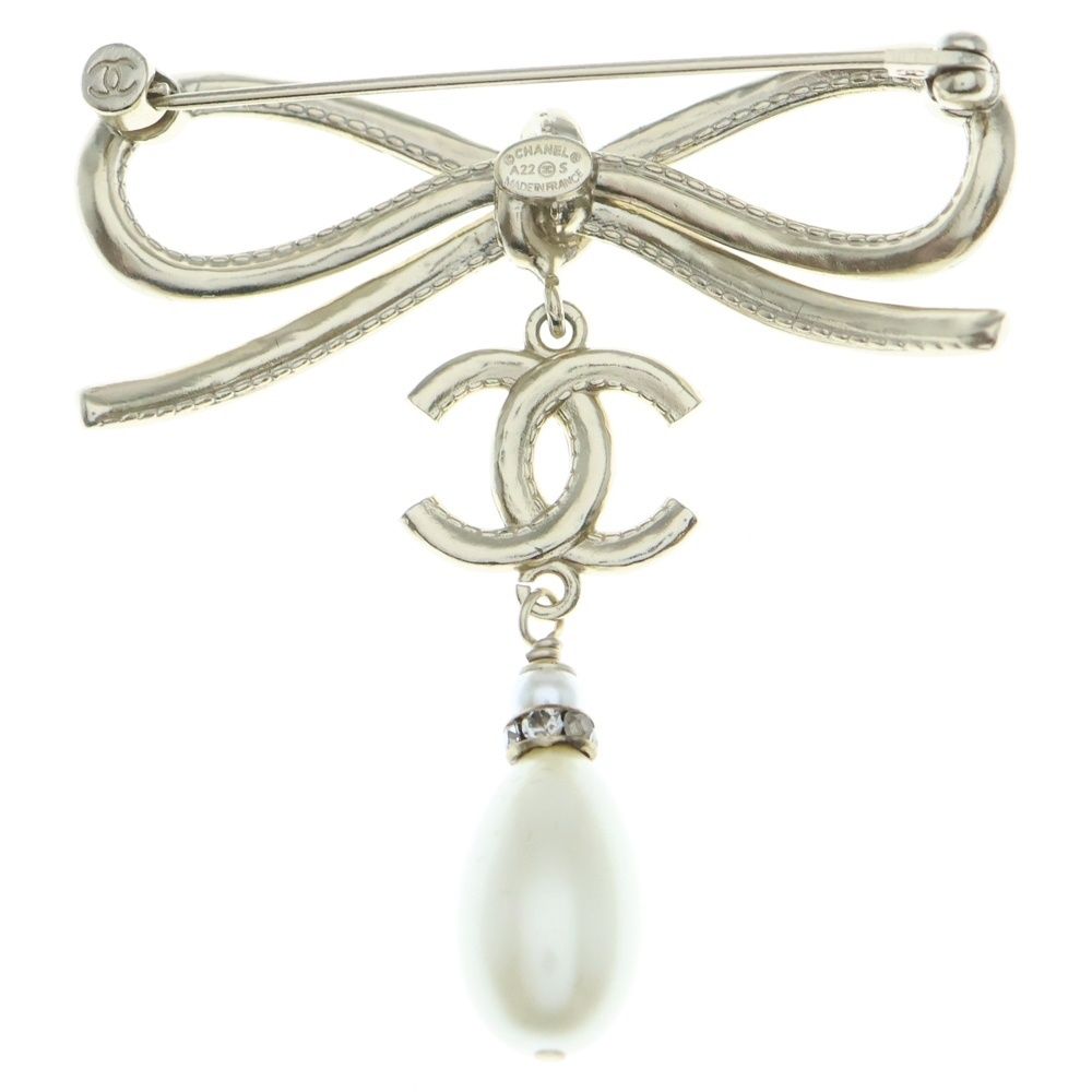 CHANEL (シャネル) ココマーク リボンブローチ ゴールド GP A22S