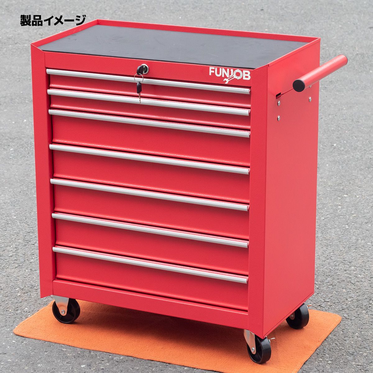 7段ツールボックス 高強度の鋼鉄製！ローラーキャビネット 重い工具も