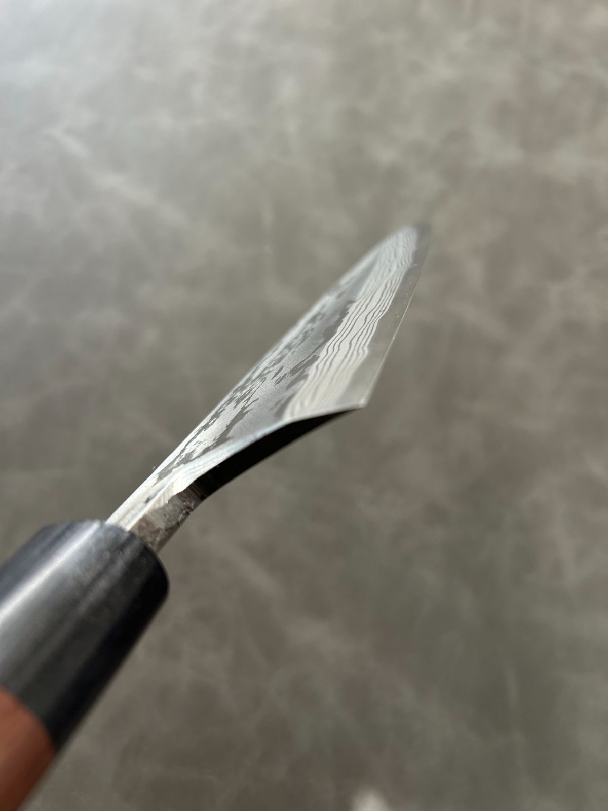  訳あり 仙助 包丁 出刃 ダマスカス 安来鋼青紙２号 １６５ｍｍ 紫檀シノギ柄 5 出刃包丁 包丁 ナイフ