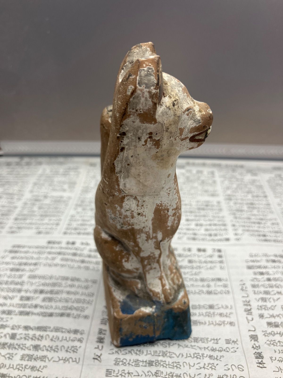 戦前 稲荷狐 土人形 奉納品 お稲荷さん 民藝 古道具 明治大正 昭和初期