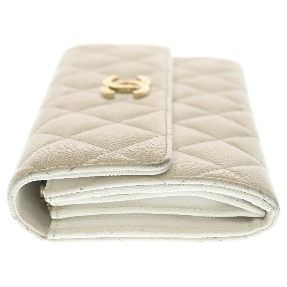 CHANEL (シャネル) ココマーク キャビアスキン フラップ レザーロング