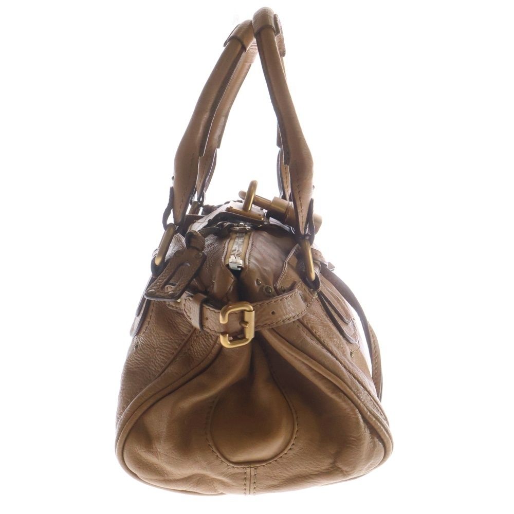 Chloe (クロエ) パディントン ハンドバッグ ブラウン レザー ゴールド