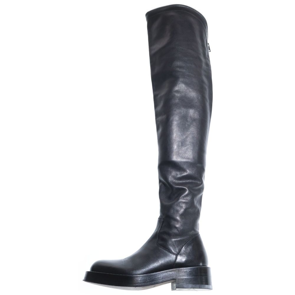 ANN DEMEULEMEESTER ブラックロングブーツ ANN DEMEULEMEESTER (アンドゥムルメステール) 21AW Nicky Otk Boots
