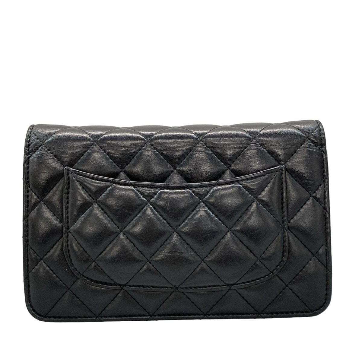 CHANEL(シャネル) 財布 2.55,アイコンチャーム A80834 黒 ゴールド金具